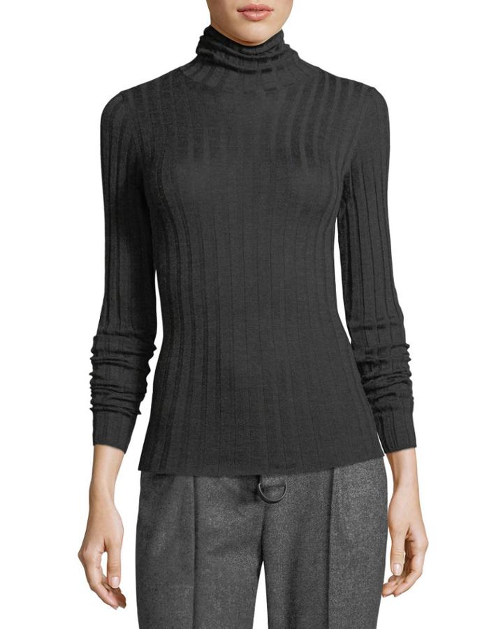 Cashmere/silk Ribbed Turtleneck