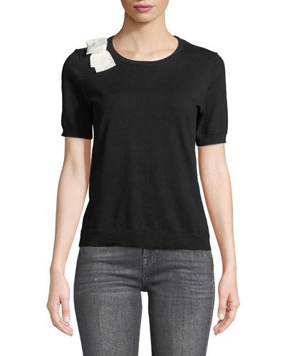 Short-sleeve Bow-shoulder