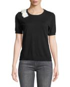 Short-sleeve Bow-shoulder