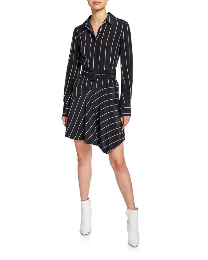 Striped Belted Asymmetrical