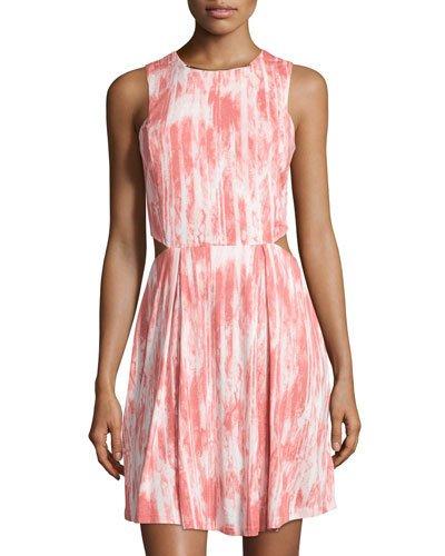 Side-cutout Tie-dye Dress,