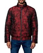 Chicago Lightweight Camo Quilted Puffer Jacket, Red