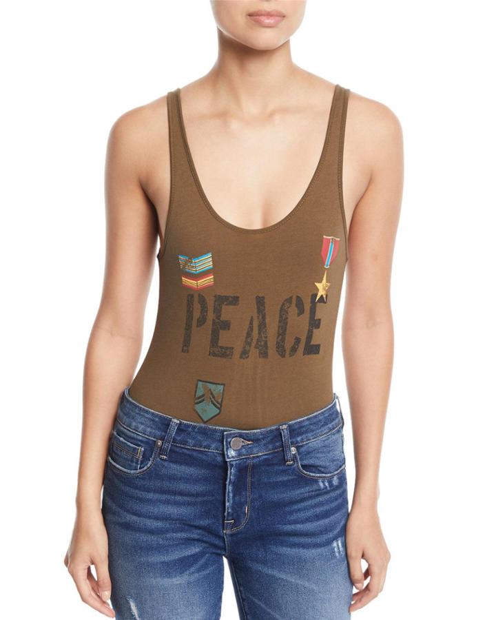 Love Badges Scoop-neck Bodysuit