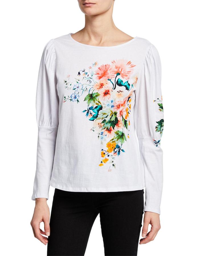 Floral-print Long-sleeve T-shirt