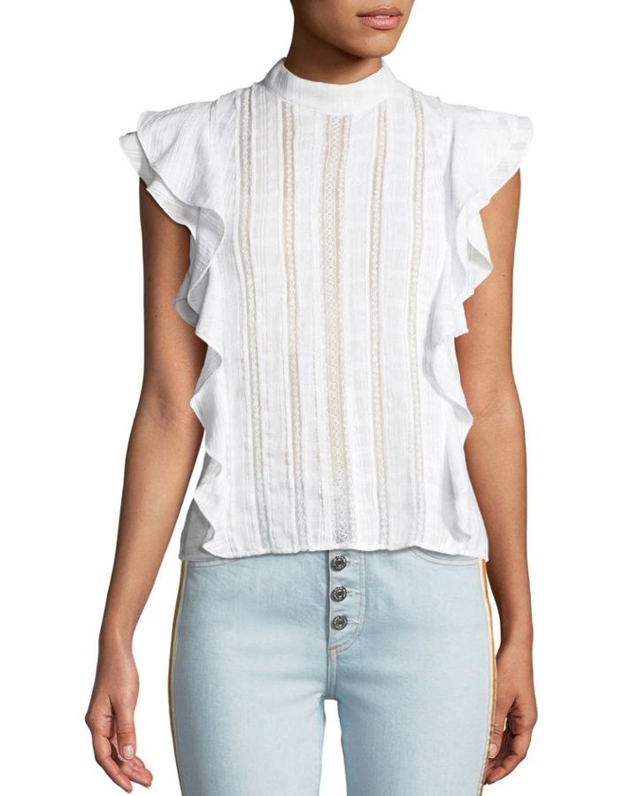 Sol Ruffle Cotton Blouse