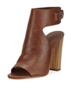 Addie Leather Open-toe Booties,