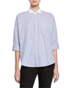 Striped Oversized Shirttail Blouse