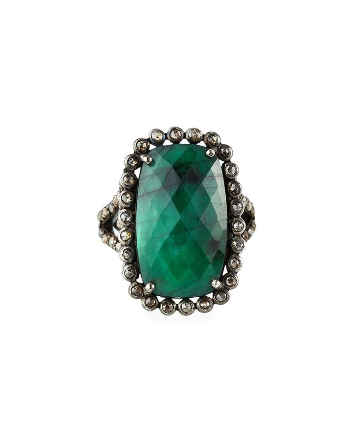 Emerald Ring With Diamonds,