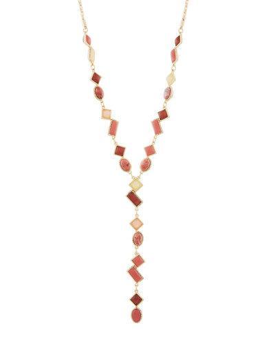 Mixed Stone Y-drop Pendant Necklace