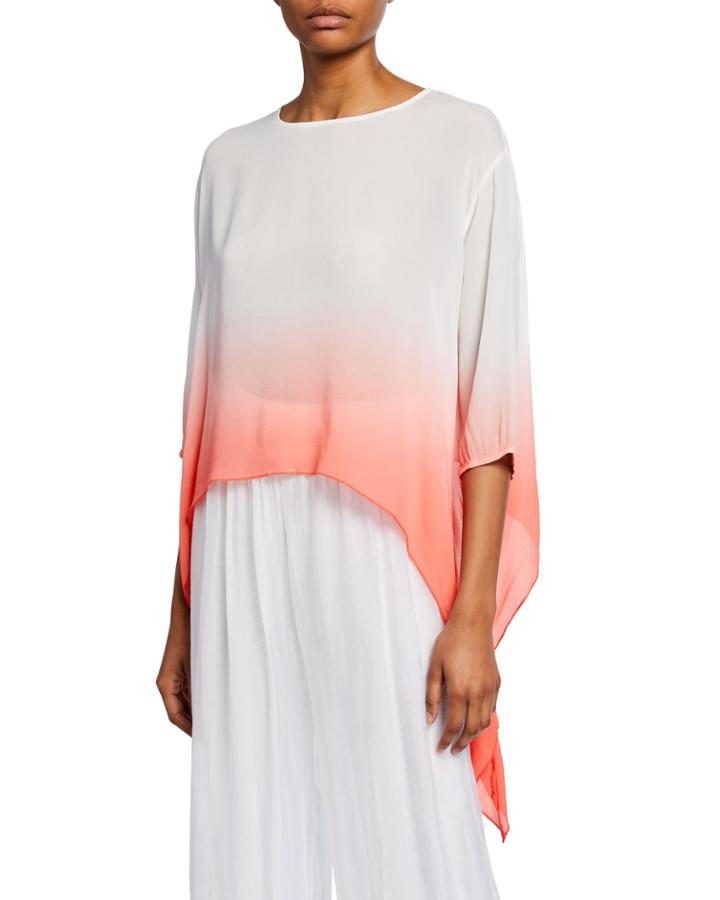 Dip Dye Half-sleeve Georgette