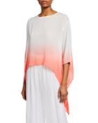 Dip Dye Half-sleeve Georgette