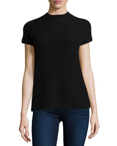 Cashmere Raglan Short-sleeve Pullover