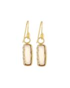 Sonoma Long Cushion Champagne Citrine Earrings With Diamonds