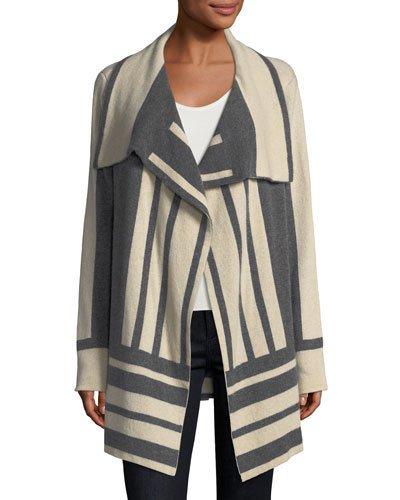 Cashmere Double-face Drape Cardigan, Beige