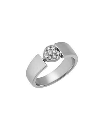 18k White Gold Diamond Heart Ring,