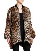 Animal-print Quilted Oversized Coat