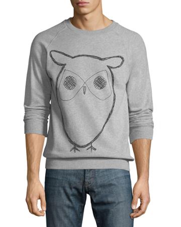 Men's Big Owl Graphic Print Fleece