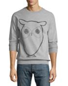 Men's Big Owl Graphic Print Fleece