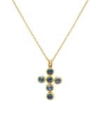 One-of-a-kind Cross Pendant Necklace In Blue Topaz