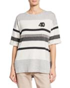 Striped-cashmere Short-sleeve