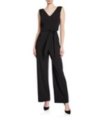 Tie-waist Wide-legs Cutout Jumpsuit