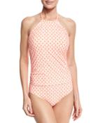 Coastal Geometric-print One-piece Swimsuit, Orange Pattern