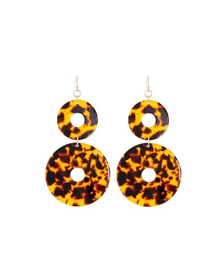 Tortoise 2-circle Earrings