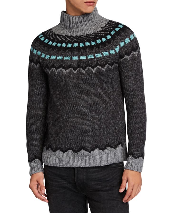 Men's High-neck Wool-blend
