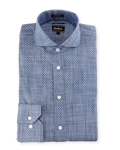 X-trim Fit Textured-dot Dress