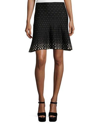 Diamond-print A-line Knit