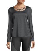 Long-sleeve Strappy Front Tee