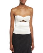 Sweetheart-neck Bustier Top W/cutout, Off White