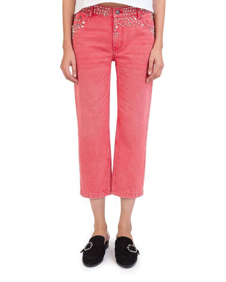 Nelly Studded Cropped Jeans