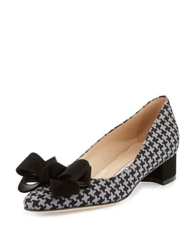 Listony Houndstooth Bow Pump, Black/gray