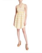 Athena Floral V-neck Sleeveless Fit-&-flare Dress