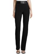 High-waist Slim Boot-cut Pants, Black