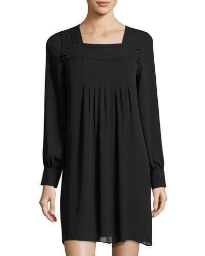 Pleated Square-neck