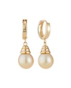 14k Yellow Gold South Sea Pearl-drop Earrings