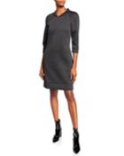 3/4-sleeve Pullover Sweater Dress W/ Pockets