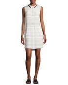 Pascal Sleeveless Scribble-print Silk Dress, White