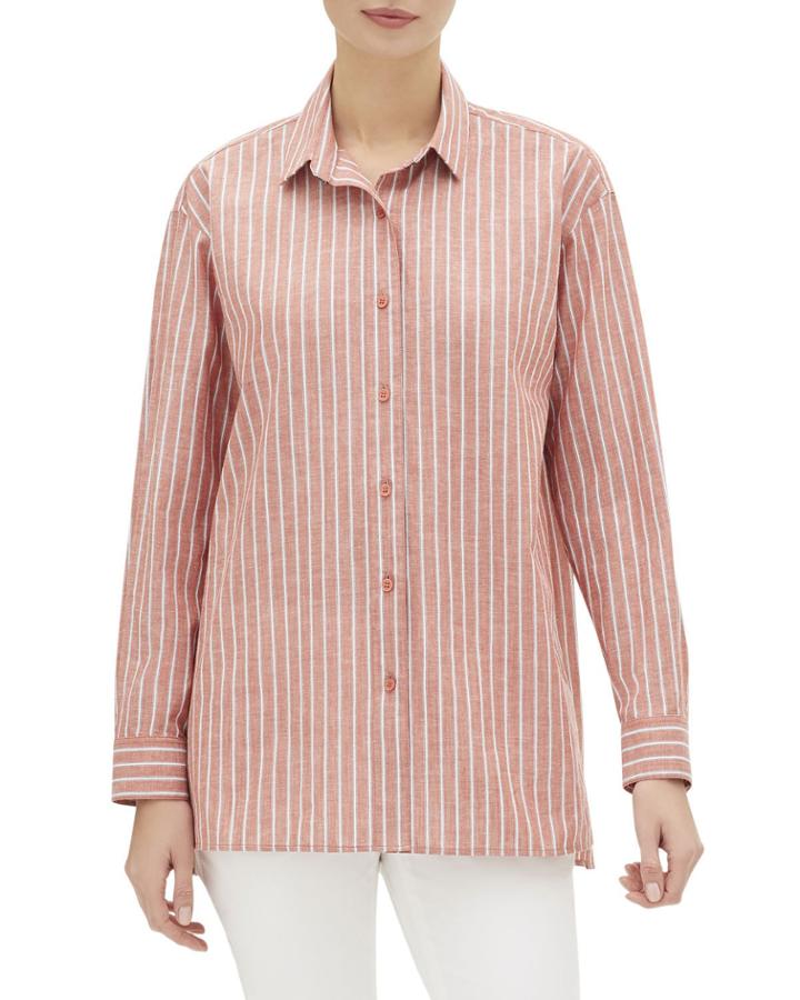 Everon Riviera-stripe Button-down Blouse