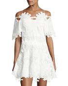 Cold-shoulder 3-d Fairy Dress, White
