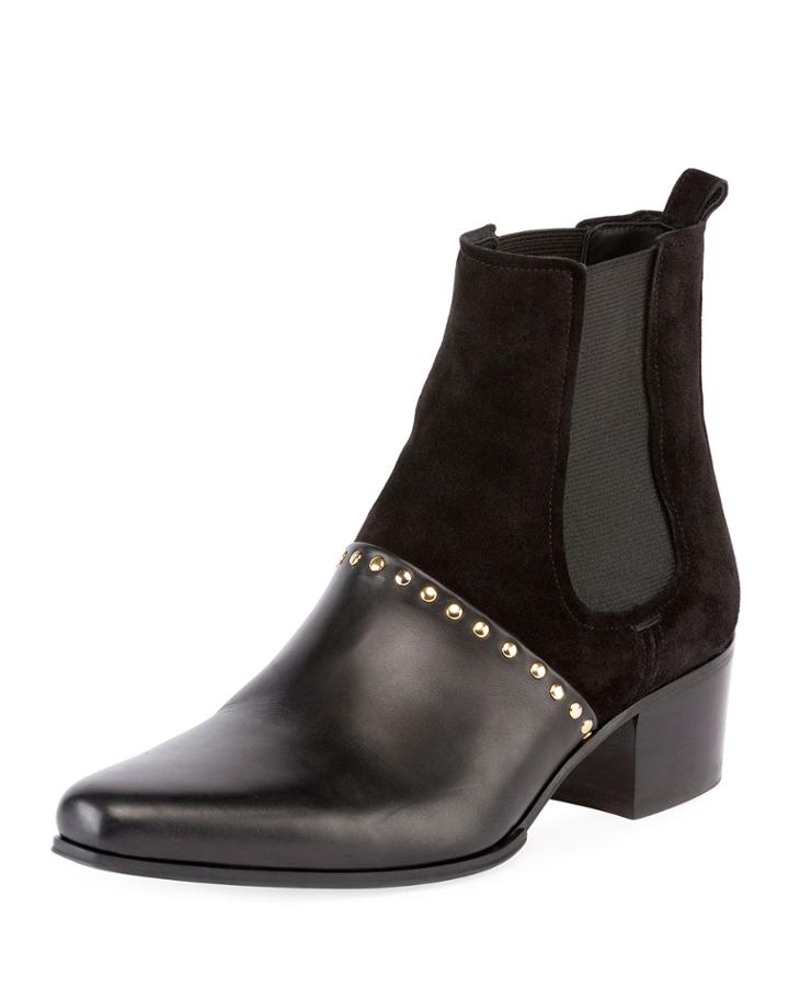 Artemisia Studded Chelsea Boot, Black