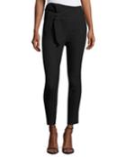 Kalpen Fitted Poplin Pants, Black