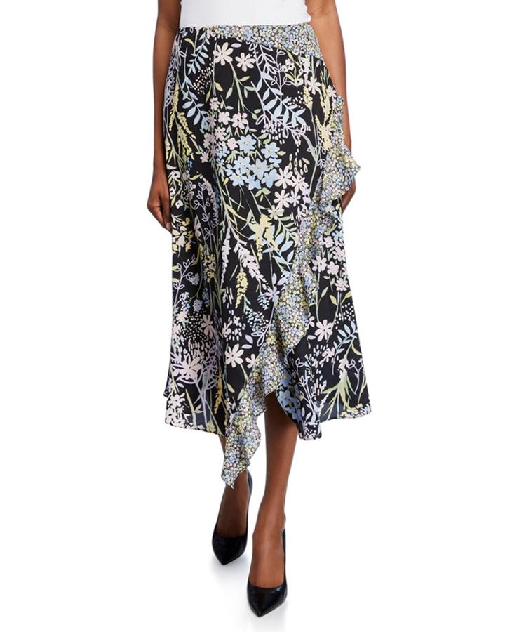 Faux Wrap Floral Ruffle