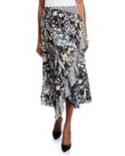 Faux Wrap Floral Ruffle