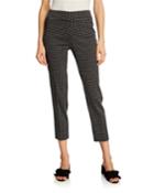 Straight-leg Checkered Ankle Pants