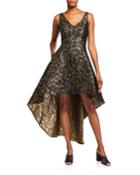 High-low Contrast Jacquard Gown