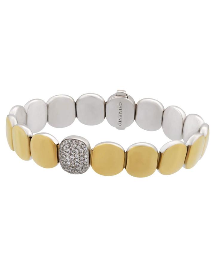 18k Two-tone Gold & Diamond Station Bracelet