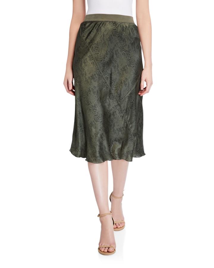 Snake-print Silk